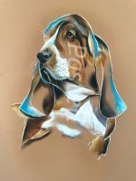 Basset Hund Pastell Bild Dog Rüde Hundeportrait Portraitmalerei Nordrhein-Westfalen - Kevelaer Vorschau