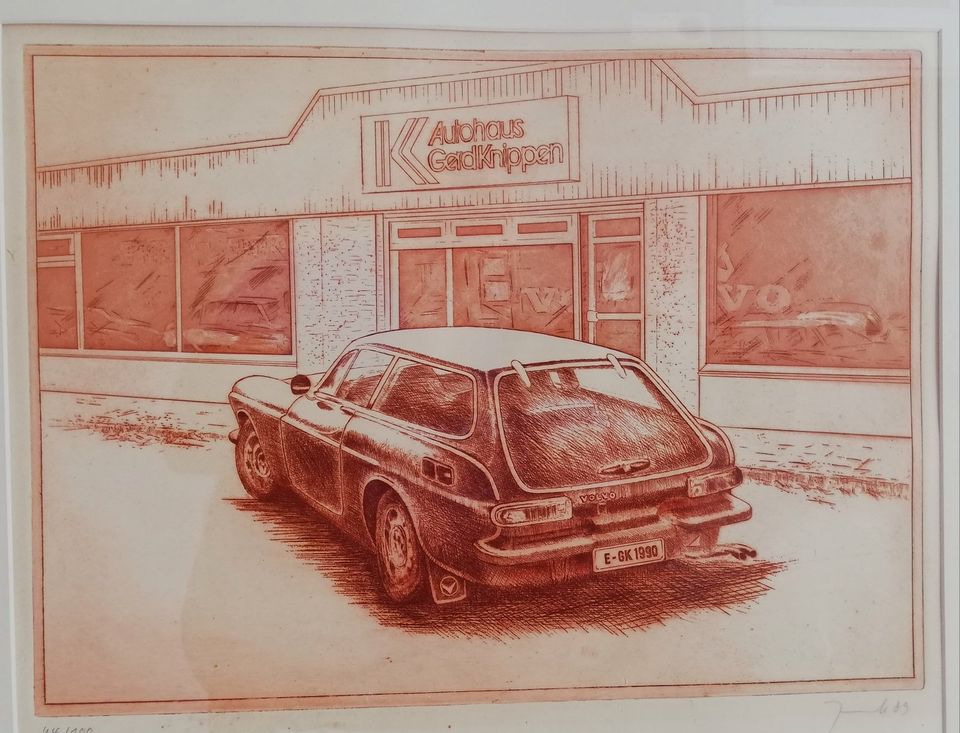 Volvo P 1800ES, Schneewittchensarg, Bild, Lithografie, Kunstdruck in Solingen