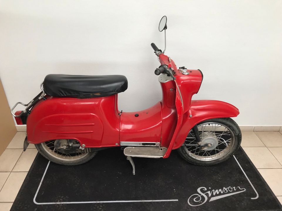 Simson Kr51/1 Schwalbe Motor Rot 1978 Gebläse 60km/h Papiere Look in Calbe (Saale)