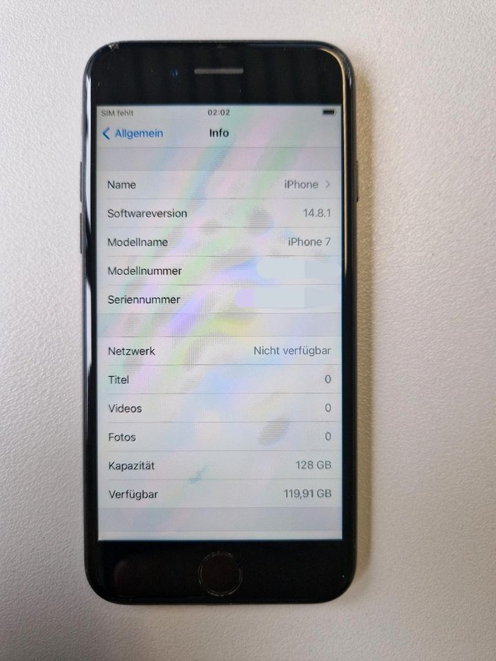 Apple iPhone 7 128 GB in Schwarz gebraucht in Bodelshausen