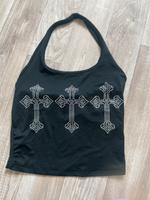 Top Kreuz Edelsteine Glitzer Alt Grunge Gothic Emo Rock Dresden - Reick Vorschau