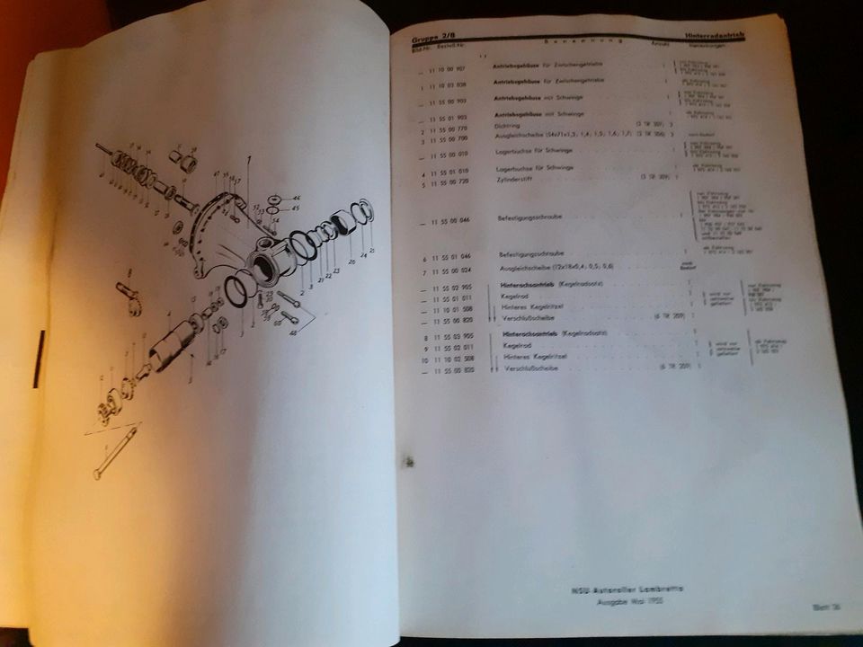 Lambretta NSU Autoroller Ersatzteileliste Mai 1955 in Winnenden