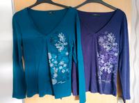2 Damen Langarmshirts mit V-Ausschnitt in Gr. 44 in top Zustand Hessen - Wiesbaden Vorschau