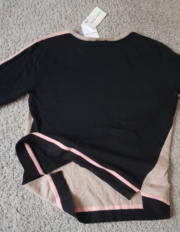 Gerry Weber Pullover Pulli Sweatshirt Rundhals schwarz rosa 34 XS in Köln