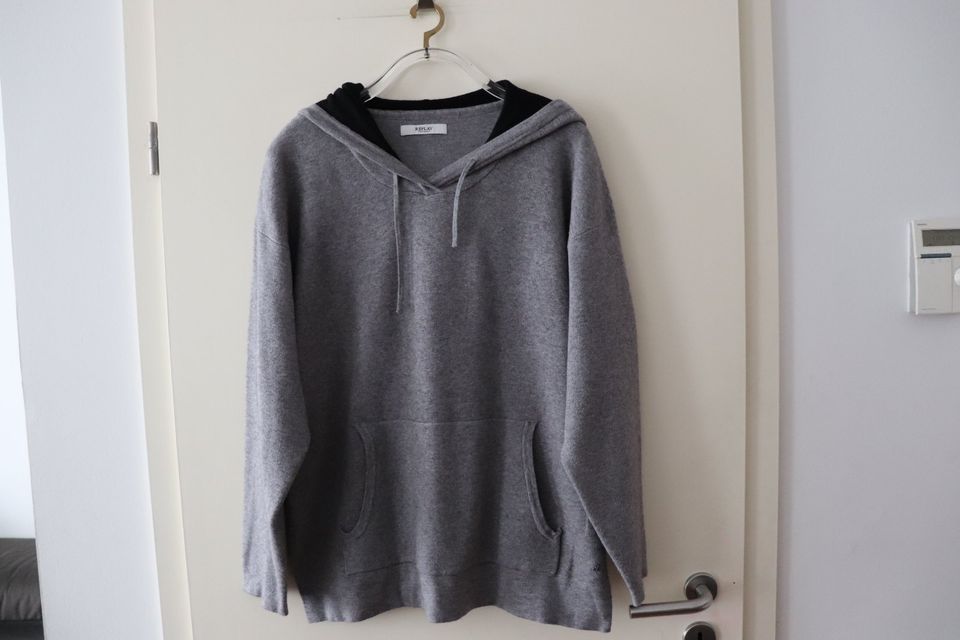 Replay Damen Hoodie Sweatshirt Pulli in Grau 44 / 2X neuwertig in Bonn