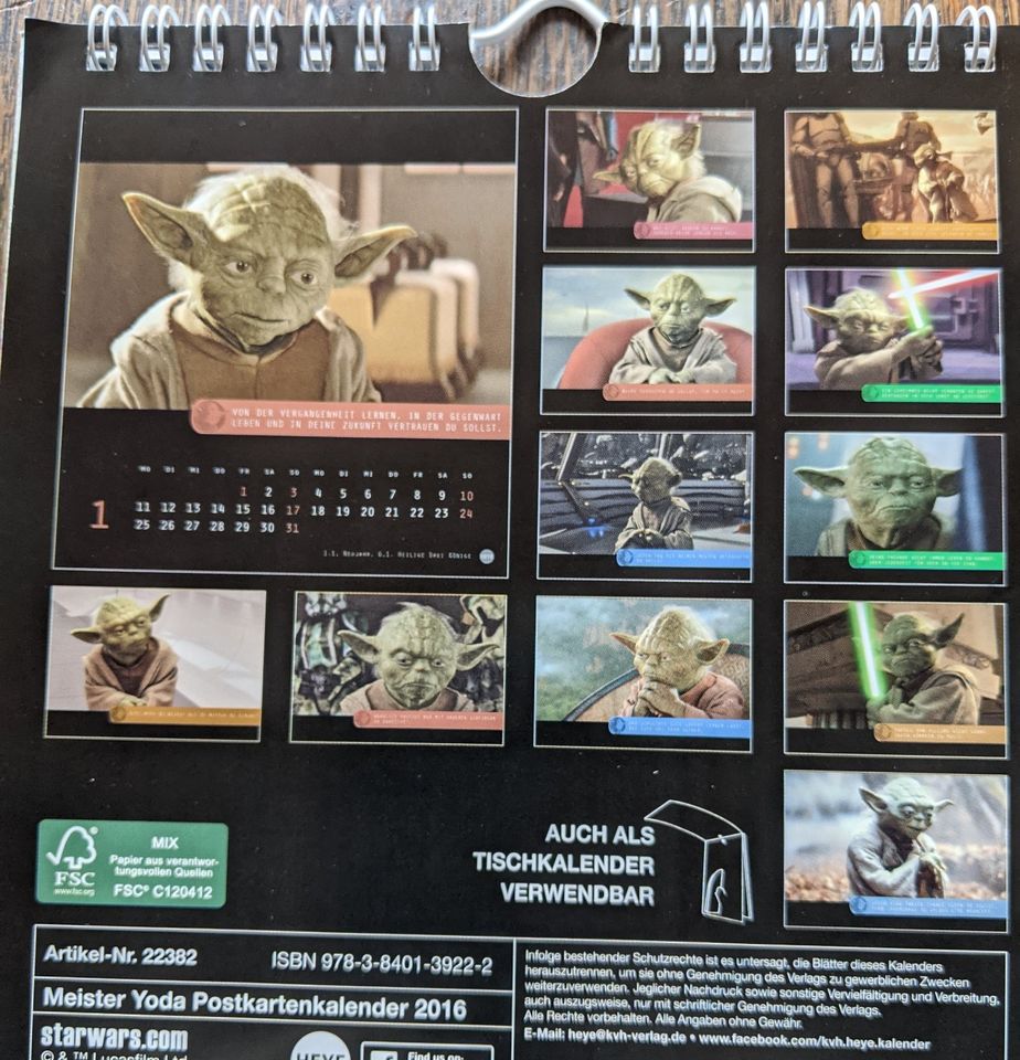 STAR WARS Meister Yoda Postkarten - 12 Stück in Wadersloh