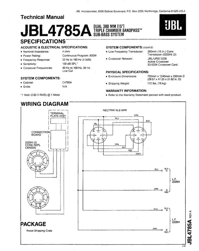 2x JBL TCB 4785A BOXEN LAUTSPRECHER BANDPASS SUBBASS 2226 BASS in Olfen