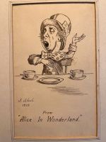Federzeichnung Alice im Wunderland, der verrückte Hutmacher München - Schwanthalerhöhe Vorschau