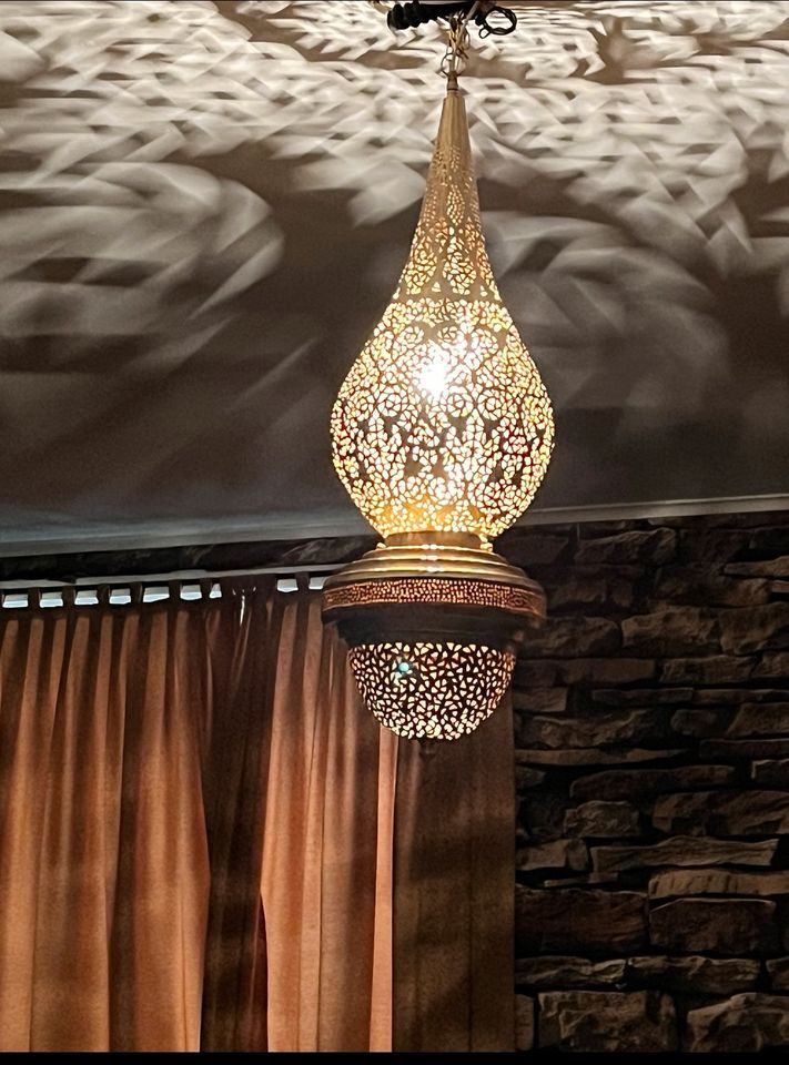 Orientalische Lampe Handgefertigte Deckenlampe Aus Kupfer 90cm in Düsseldorf
