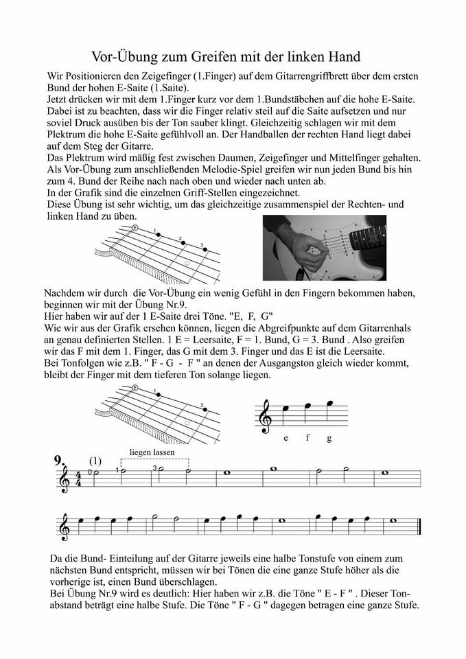 E-Gitarre Lehrbuch für Anfänger, auch als Linkshänder, incl. DVD in Velden