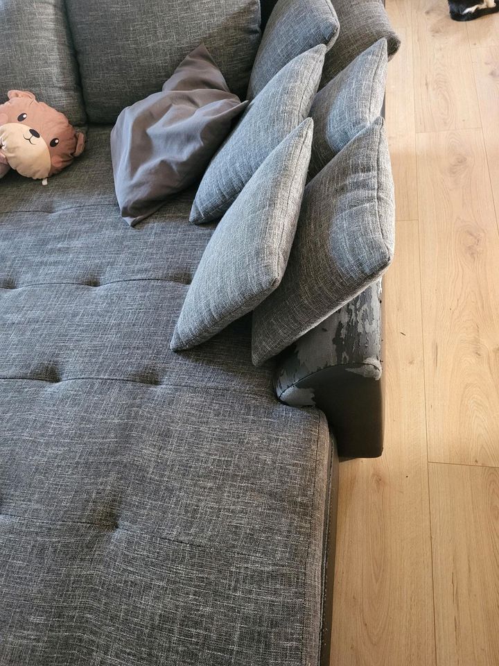 Zu verschenken Sofa/Couch mit Beschädigungen des Stoffs in Calberlah