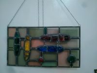 Fensterbild Glasbild Mid Century Buckelglas Bleiverglasung Nordrhein-Westfalen - Hilchenbach Vorschau