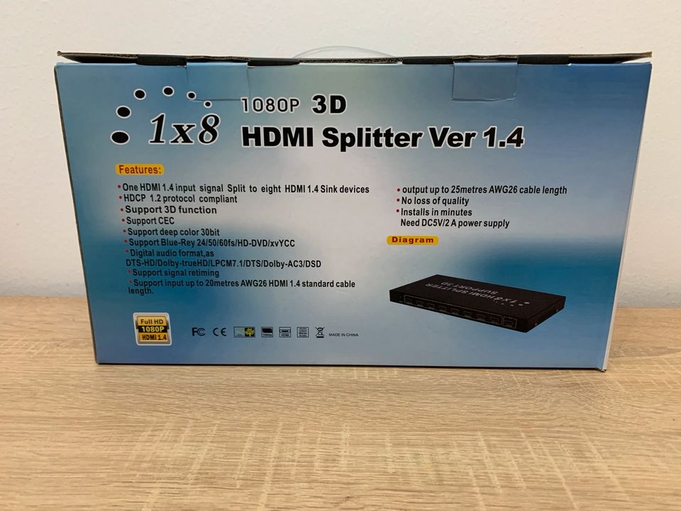 HDMI SPLITTER 1 x 8 Ver 1.4 NEU&OVP in Lauchringen