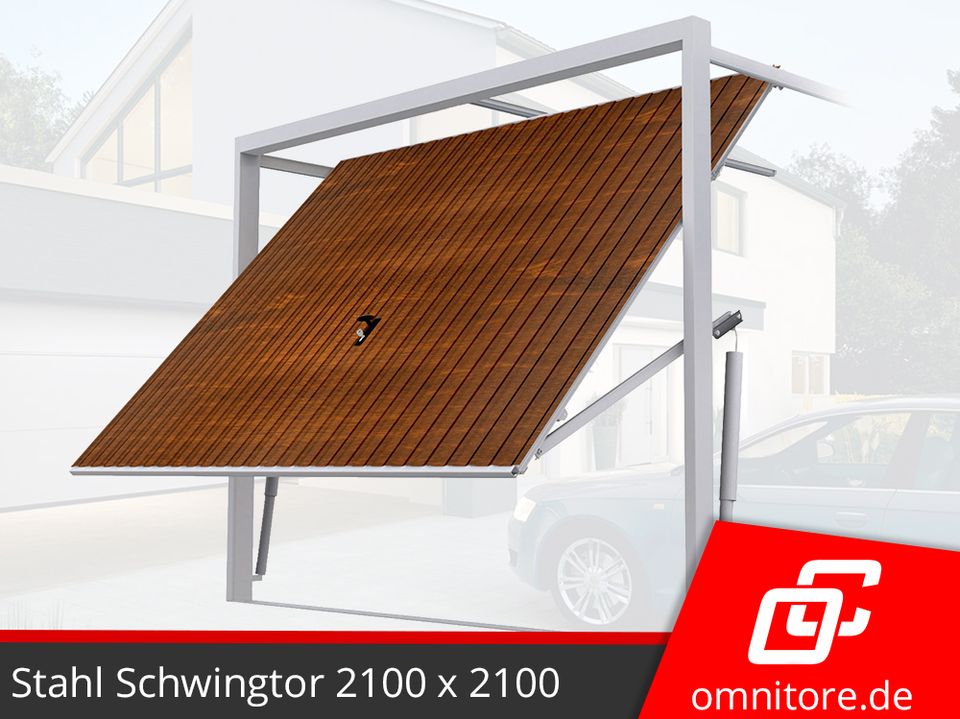 Schwingtor Goldene Eiche Tür Kipptor für DDR Garage Carport Tor 210 x 210 cm Tore Tür GARAGENTOR KONFIGURATOR Flügeltor aus Polen Holzlacke Stahl Garagentore nach Maß KSOTENLOSE VERSAND in Görlitz