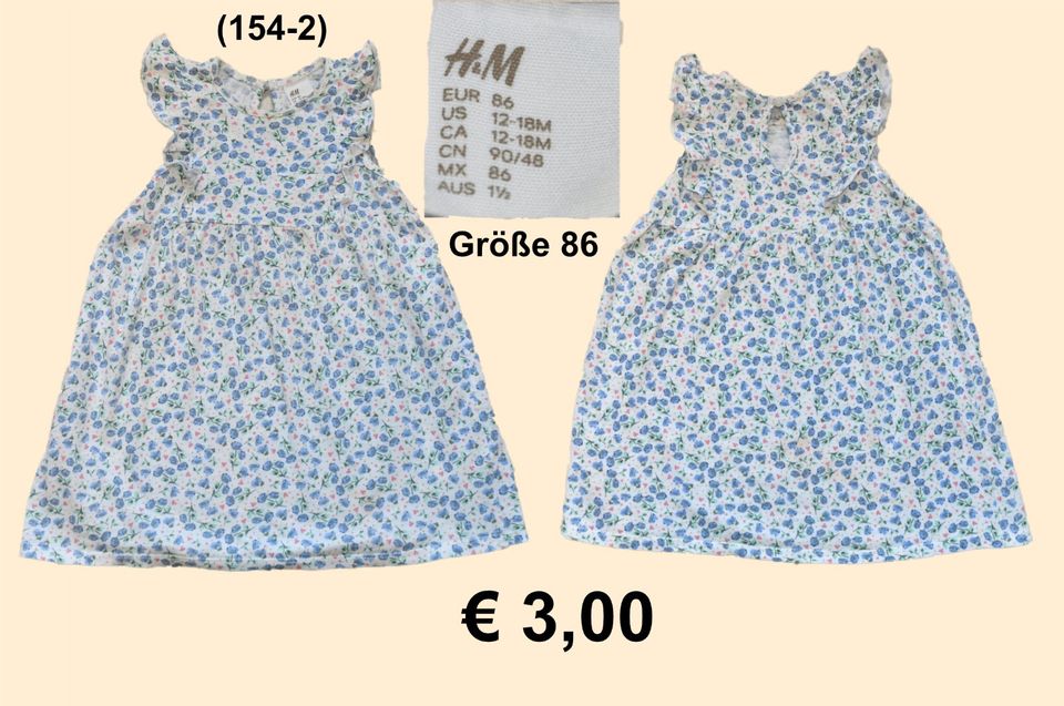 Mädchen Kleider kurzarmig u.a. H&M in Größen 86/92 (154) in Westoverledingen