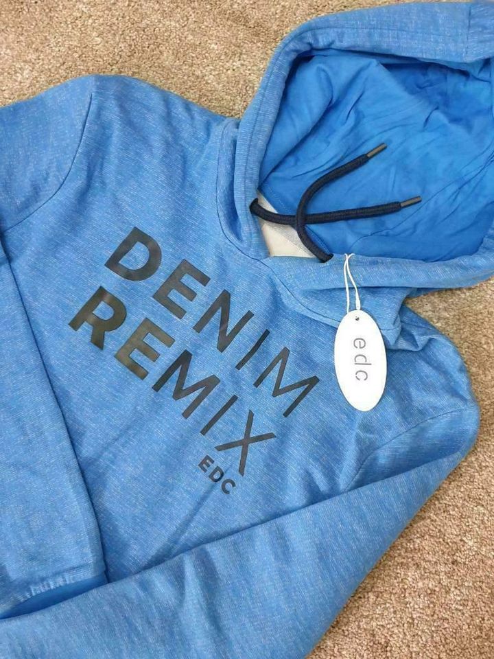 Edc grau blau Pullover Hoody neu in Sohren Hunsrück