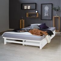 Bett Holzbett Futonbett Doppelbett Holz Weiss 140x200 NEU 036-Dü Düsseldorf - Heerdt Vorschau