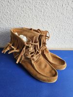 Claudia Ghizzani Damen Stiefeletten Boots braun mit Fransen EU38 Frankfurt am Main - Gallusviertel Vorschau