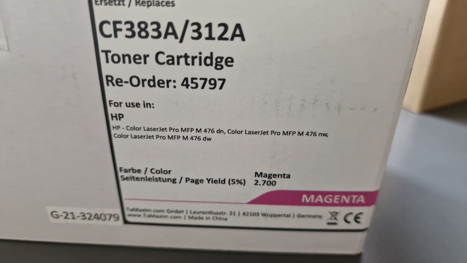 5 x Toner für HP Color Laser Jet MFP M 476dn alle Farben in Pocking