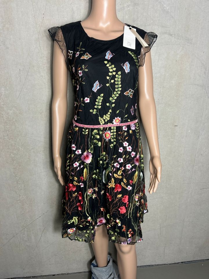 Sienna Impressionen Kleid Stickereien floral neu 40 L 690 in Erlabrunn