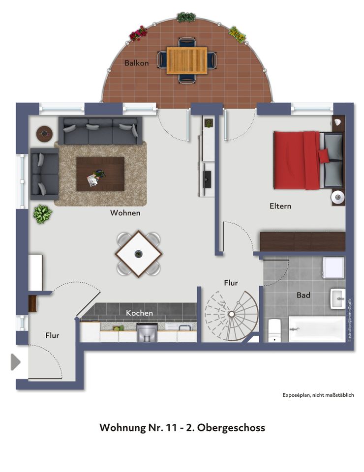 *Die perfekte Stadtwohnung* Eigentumswohnung auf zwei Ebenen mit Balkon u. Garage in Rheine, Emsnähe in Rheine