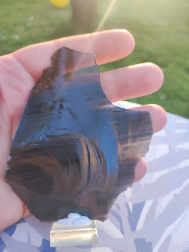 Obsidian Scheibe mit ständer Mineral Edelstein in Nordstemmen