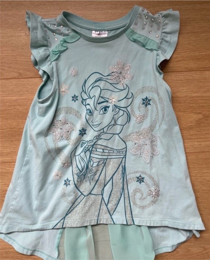 Anna und Elsa Tunika Disney 128 Türkis Bluse Shirt Eiskönigin in Radevormwald