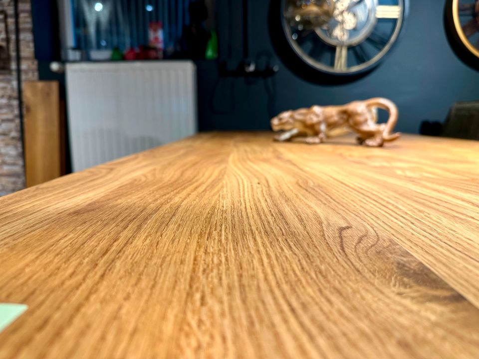 Design 240 cm Esstisch NEU & Gestell Schweizer Kante Eiche Holz ! in Wermelskirchen