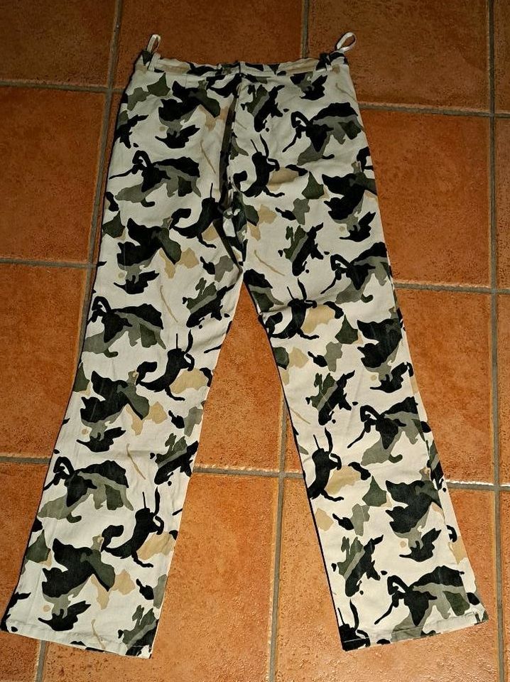 Camouflage Outfit Netz Top u. Hose Khaki Kostüm Fasching in Wittorf