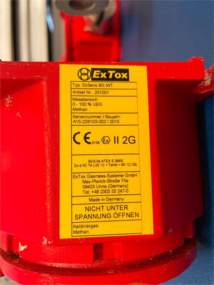 ExTox Transmitter ExSens BG-WT Methan 0 bis 100% UEG Alarm 20/40% in Kiel