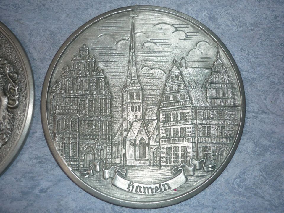 Stadtmedaille/Städtemedaille Zinn Günzburg/Fürstenau/Hameln in Augsburg