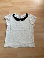 T-Shirt weiß mit Spitze und schwarzem Kragen Größe 170 von H&M Bayern - Kempten Vorschau