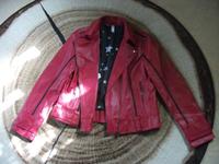 Leder Lederimitat Biker Jacke rot schwarz Gr.40  Retro Look NEU Baden-Württemberg - Wald Vorschau