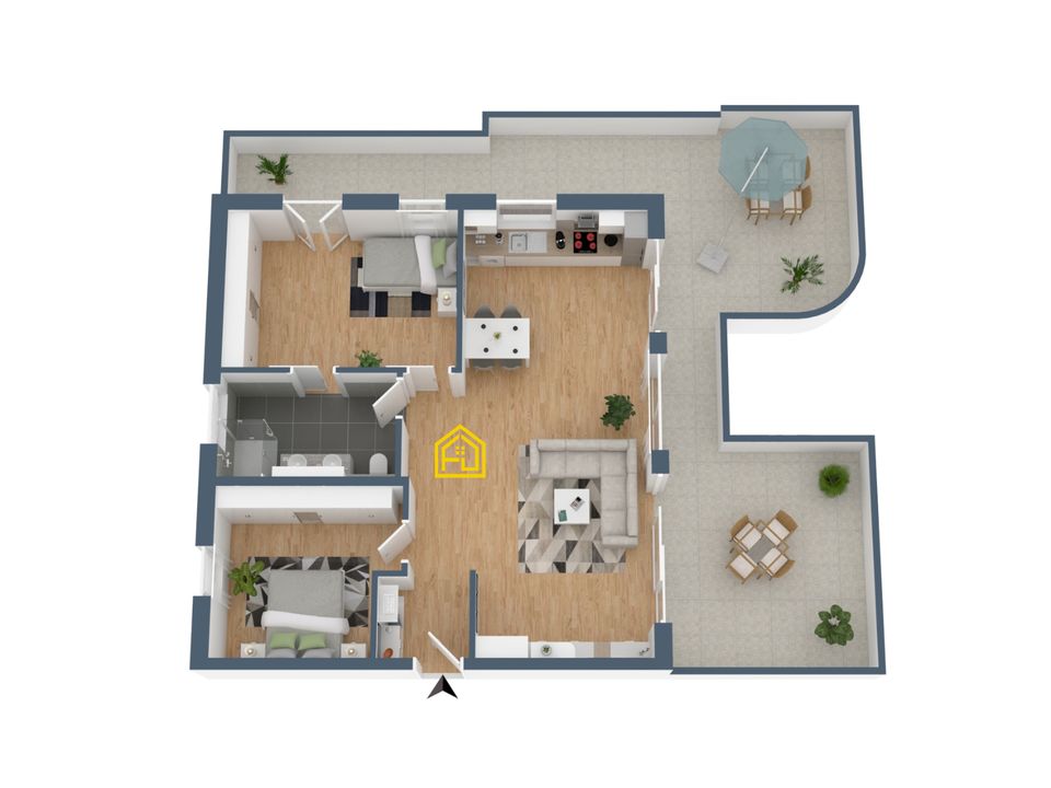 F&D | Exklusives Penthouse mit großer Dachterrasse und herrlichem Ausblick ins Grüne in Tuningen