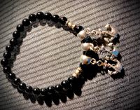 Schwarze Perlen Armband mit Ankeranhänger Mitte - Moabit Vorschau