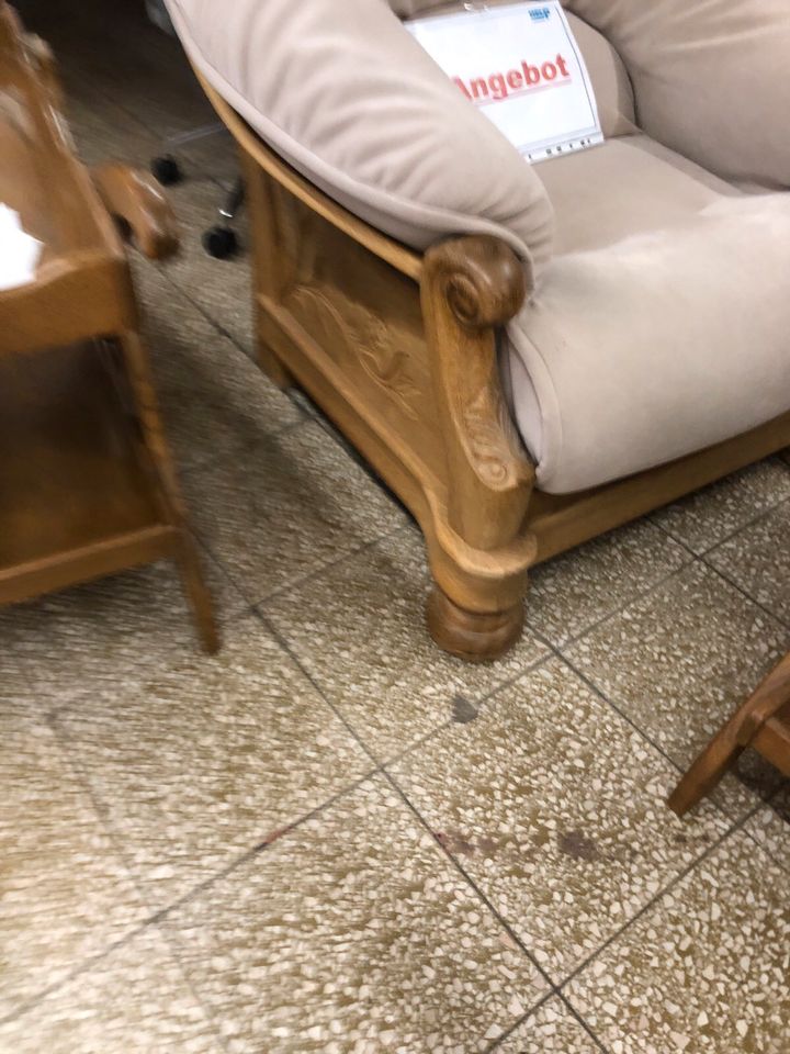 20% Rabatt Echte Sofa, Couch, Leder-Holz Garnitur -Hochwertiges in Dortmund