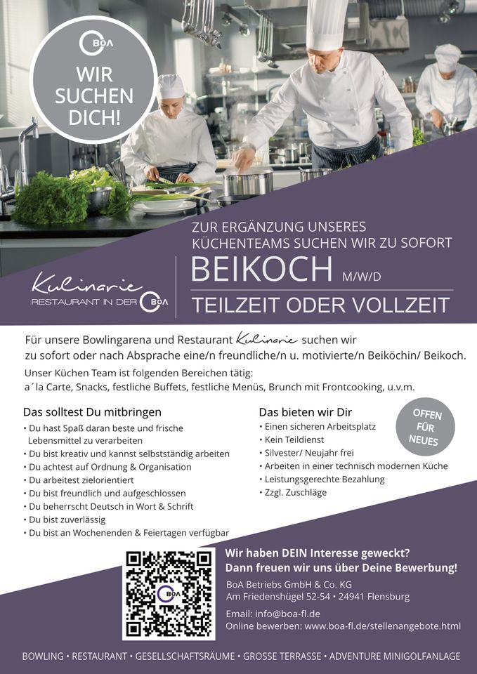 BEIKOCH/ BEIKÖCHIN (m/w/d) in Flensburg