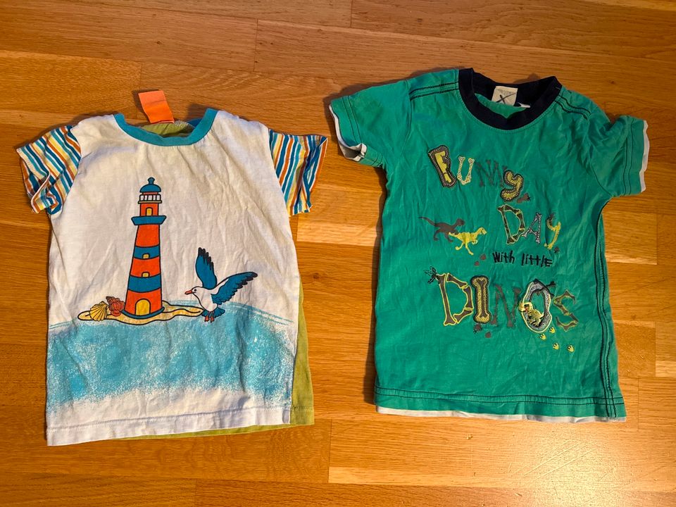 2 T-Shirts - Leuchtturm, Dino (Pusblu, Bob) - Gr. 80 - je in Vellmar