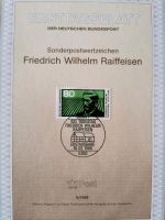 Ersttagsblatt Sonderpostwertzeichen Friedrich Wilhelm Raiffeisen Bayern - Eching (Kr Freising) Vorschau