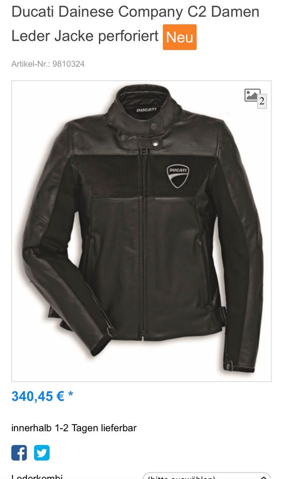 Ducati by Dainese Leder Jacke Company C2 in Brieselang