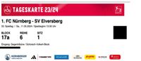 1x Ticket 1. FC Nürnberg vs SV Elversberg (Gegengerade Block 17a) Bayern - Schwabach Vorschau
