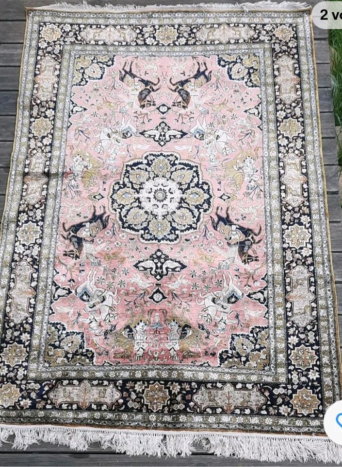 Seidenteppich Ghom Iran Unikat 214 cm x 142 cm in Rehfelde