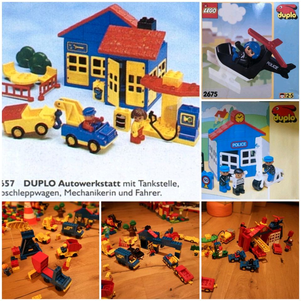 Lego Duplo 80er/90er Feuerwehr Polizei Baustelle Werkstatt Post.. in Bremen