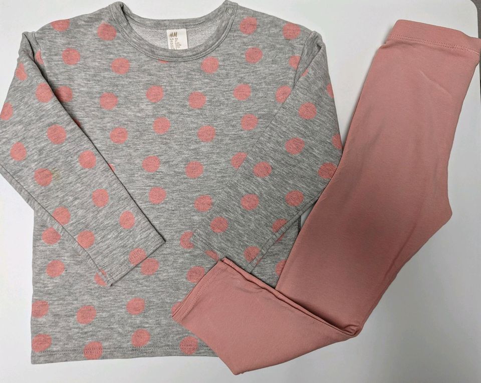 H&M 2tlg. Set Pullover Leggings Hose Shirt Punkte Rosa 104 NEU in Dorfen