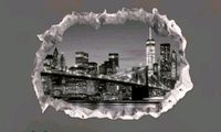 3D Wandtattoo New York Skyline Dresden - Pieschen Vorschau