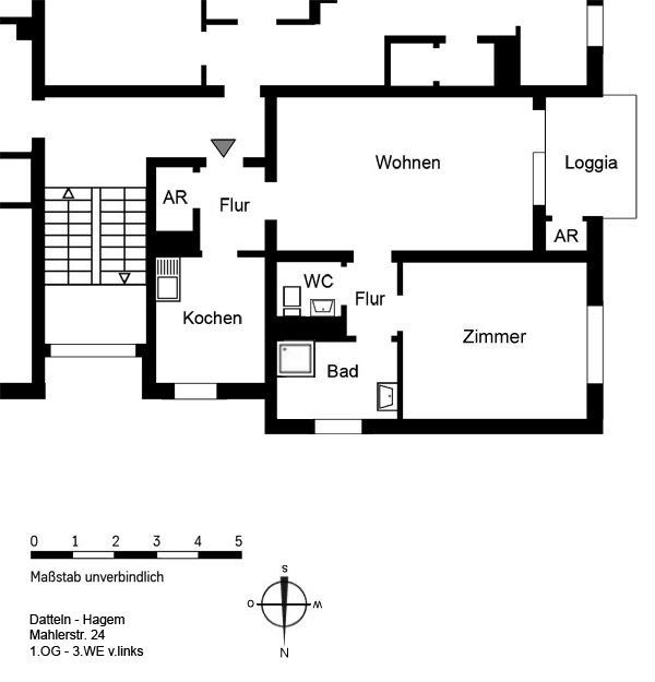 Ideale Wohnung mit Balkon / WBS erforderlich (für 2 Personen) in Datteln