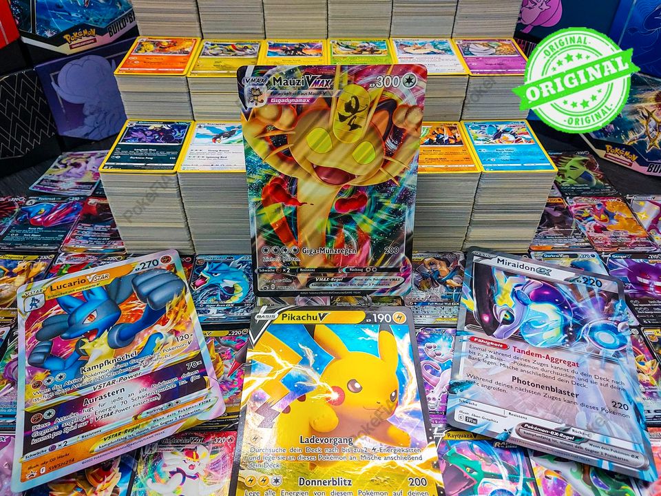 ↪️50-600 Pokémon-Karten inkl. VMAX/GX/V & Legendäre Holo-Premium Rares Pakete✅ 100% Original | Pokemon-Karten Sammel-Karten Pikachu Evoli Mewtu 2 Mew 3 Glurak | Kostenloser Versand⭐️ in Idar-Oberstein