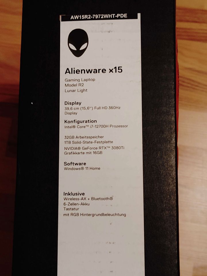 3080Ti 360Hz Gaming Notebook Laptop Alienware x15 R2 in Egenhofen