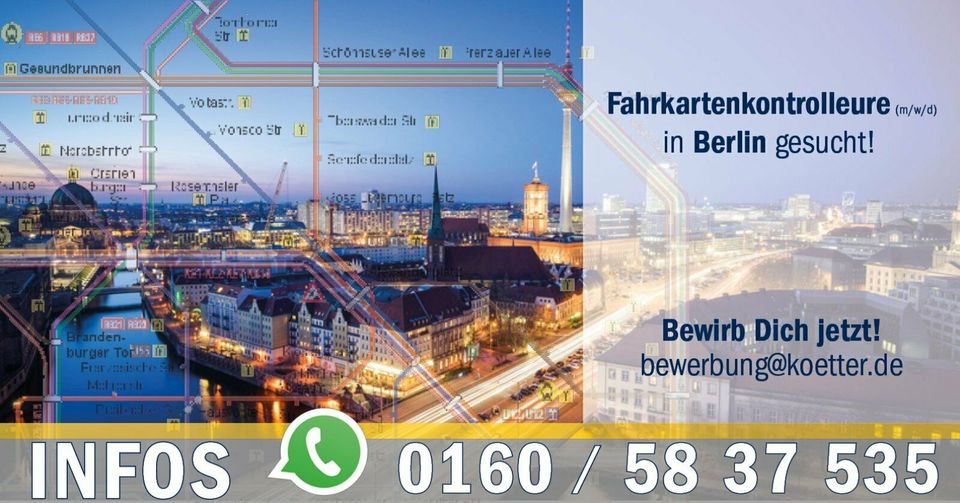 ⏰⏰⏰ Schnell anmelden - Fahrkartenkontrolleur in 3 Monaten ⏰⏰⏰ in Berlin