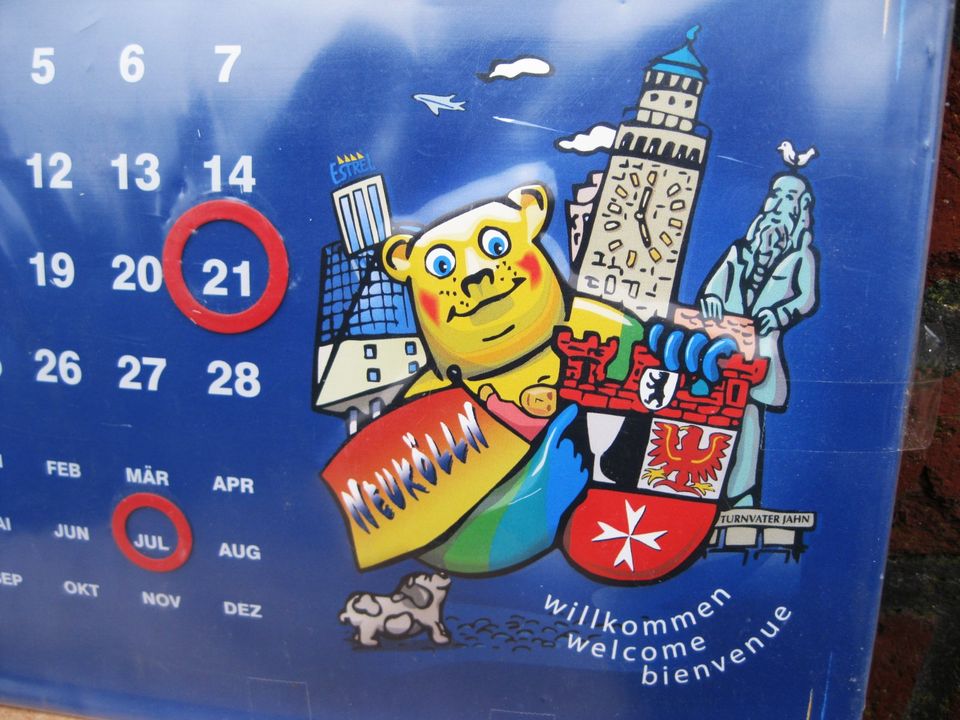 Blechschild Berlin Neukölln " immer Kalender " in Warnau b Nettelsee